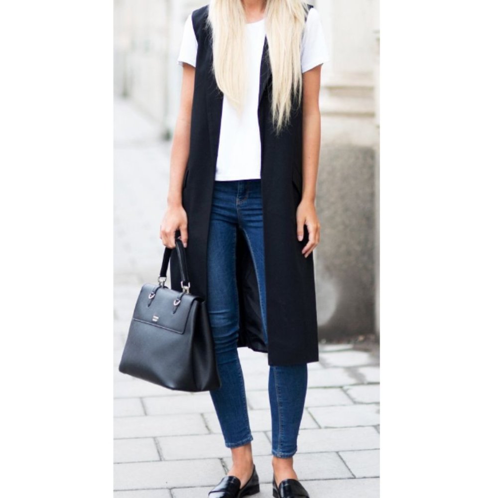 *NWOT* BCBGMaxAzria / Ean Black Long Vest Duster